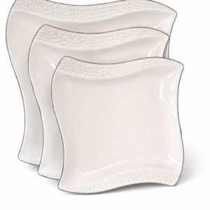 Assiette nº44 Blanc Gris lot 3