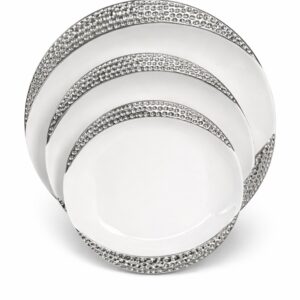 Assiette n°41 Blanc Gris lot 3