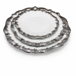 Assiette n°27 Blanc Gris Lot 3