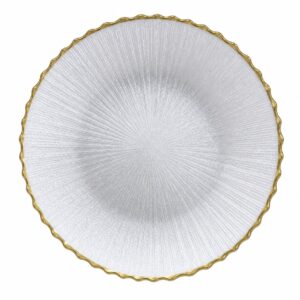 Assiette présentation n°14 Blanc Dore